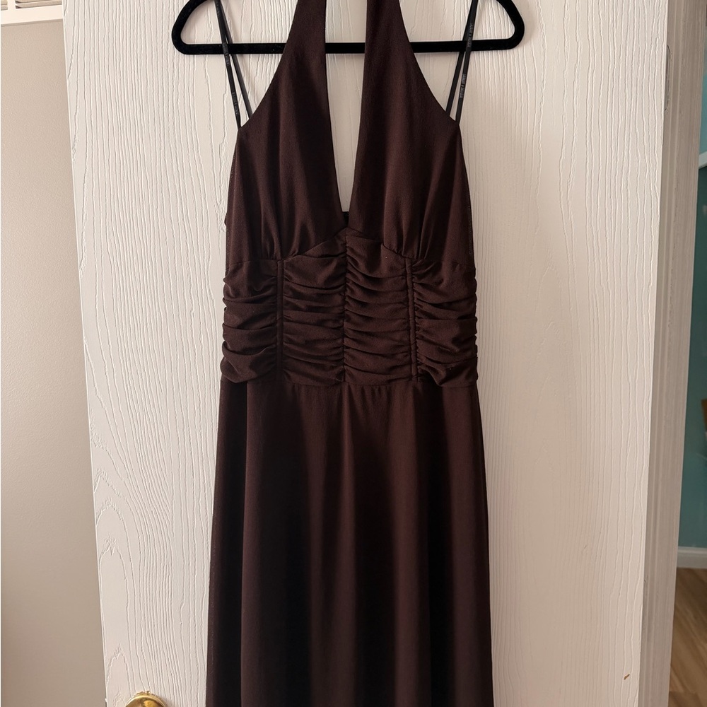 Laundry | Chocolate Brown Halter Evening Dress